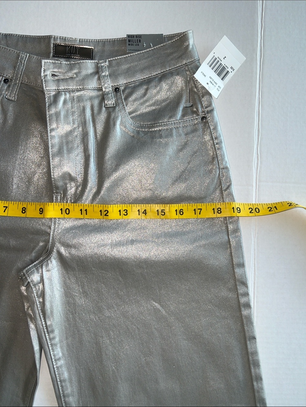 NWT Kut from the Kloth Miller High Rise Metallic Wide-Leg Pants Sz 2 - Picture 15 of 16